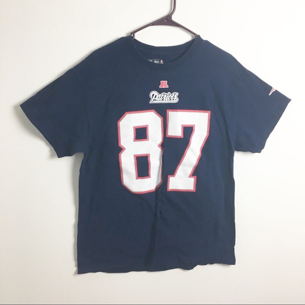 NFL Team Apparel Patriots Gronkowski 87 Tee Large